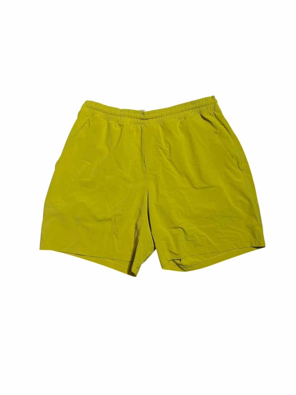 Lululemon Pace Breaker 7” Lined Running Shorts Men’s Large Yellow Green